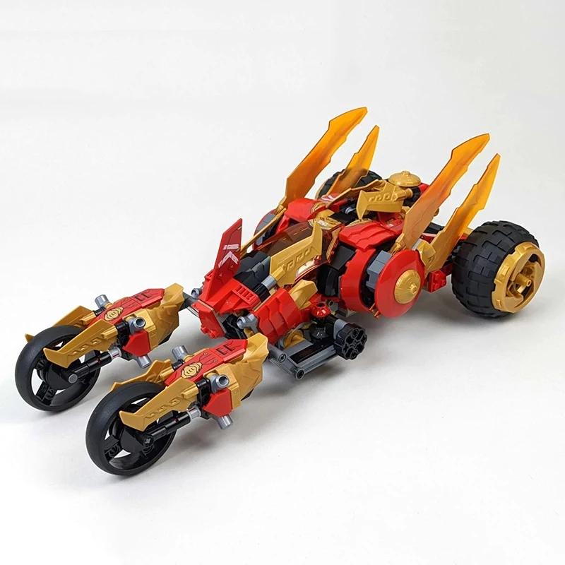 Animated Film Movie Golden Dragon Assault Vehicle Building Blocks Racing Car Assemble Bricks Toys Gift for Kid Adult