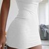 Vestito da Donna Scollo Profondo Girocollo Schiena Incrociata con Spalline Elastiche Schiena Scoperta Avvolgente sui Fianchi Senza Maniche con Spallina Sottile Mini Vestito Aderente per Club