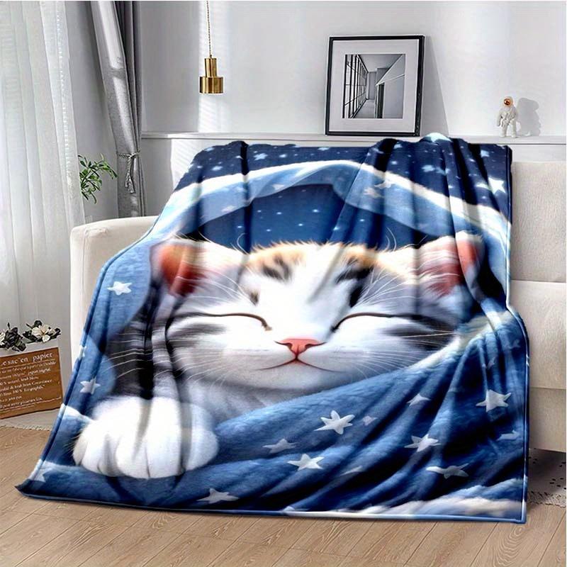 Cute Cat Blanket In Sleeping Blanket - Soft, Comfortable, Fashionable Decoration, Bringing Ultimate Comfort To Families