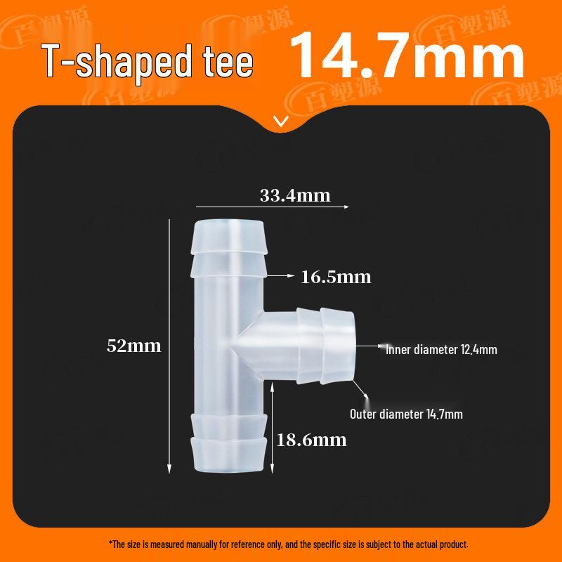 High-Temp Resistant Plastic Hose T-Connector, Quick Connect Fish Tank Accessory, PP Material
