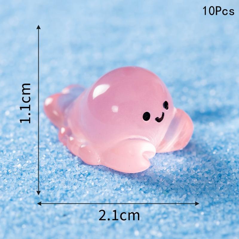 10Pcs Colorful Resin Noctilucent Marine Small Animals Fish Tank Crab Dragon Shrimp Landscape Ornament Aquarium Accessories