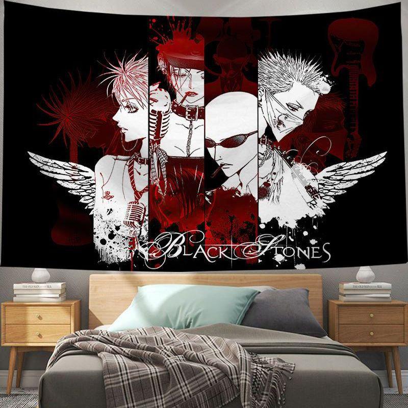 Anime Couple Tapestry Wall Hanging Pastel Hair Romantic Manga Illustration Aesthetic Wall Art Indie Dorm Decor