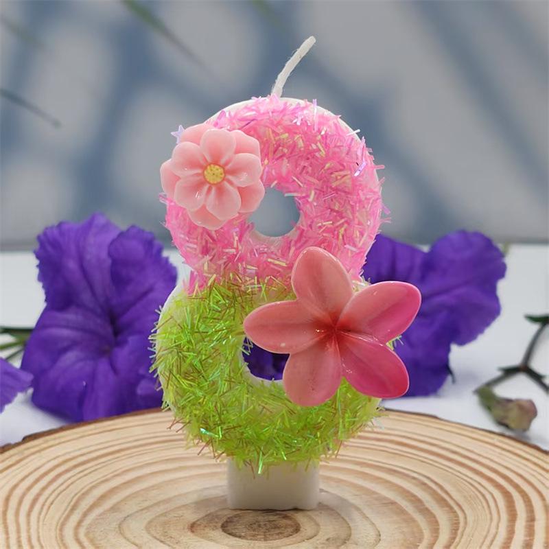 Creative Design Birthday Cake Frangipani Digital Candle Independent Packaging Party Decoration Handmade DIY Candle