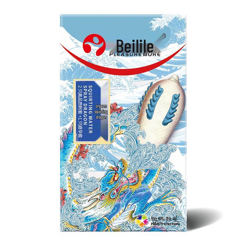 Bailile Wolf Tooth Spiked Condoms - Large Particles, 3 or 10 Pack, Adult Erotic Product