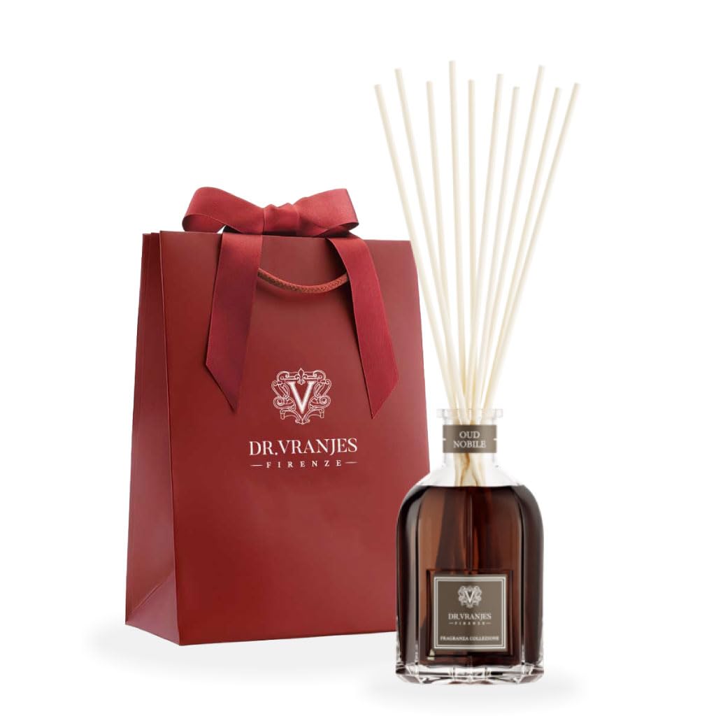 VRANJES Vranjes Диффузор OUD NOBILE 250 мл Аромат для дома Диффузор с палочками Древесная нота Уда Расслабление Элегантный Оригинальный Пакет для покупок в комплекте Цвет янтаря