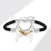 2PCS Whale Lovers Bracelet Crystal Rope Weave Bracelet Exquisite Couple Moon Bracelet  Friendship