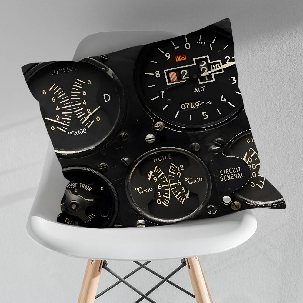 Aviation Cockpit Dashboard Throw Pillow Case Living Room Sofa Cushion Cover For Home Bedroom Decoration Protector