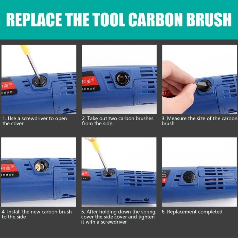 4Pcs/set Motor Carbon Brush Set Replacement Parts Angles Grinder Carbon Brush Cutting Polishing Machine Power Tool