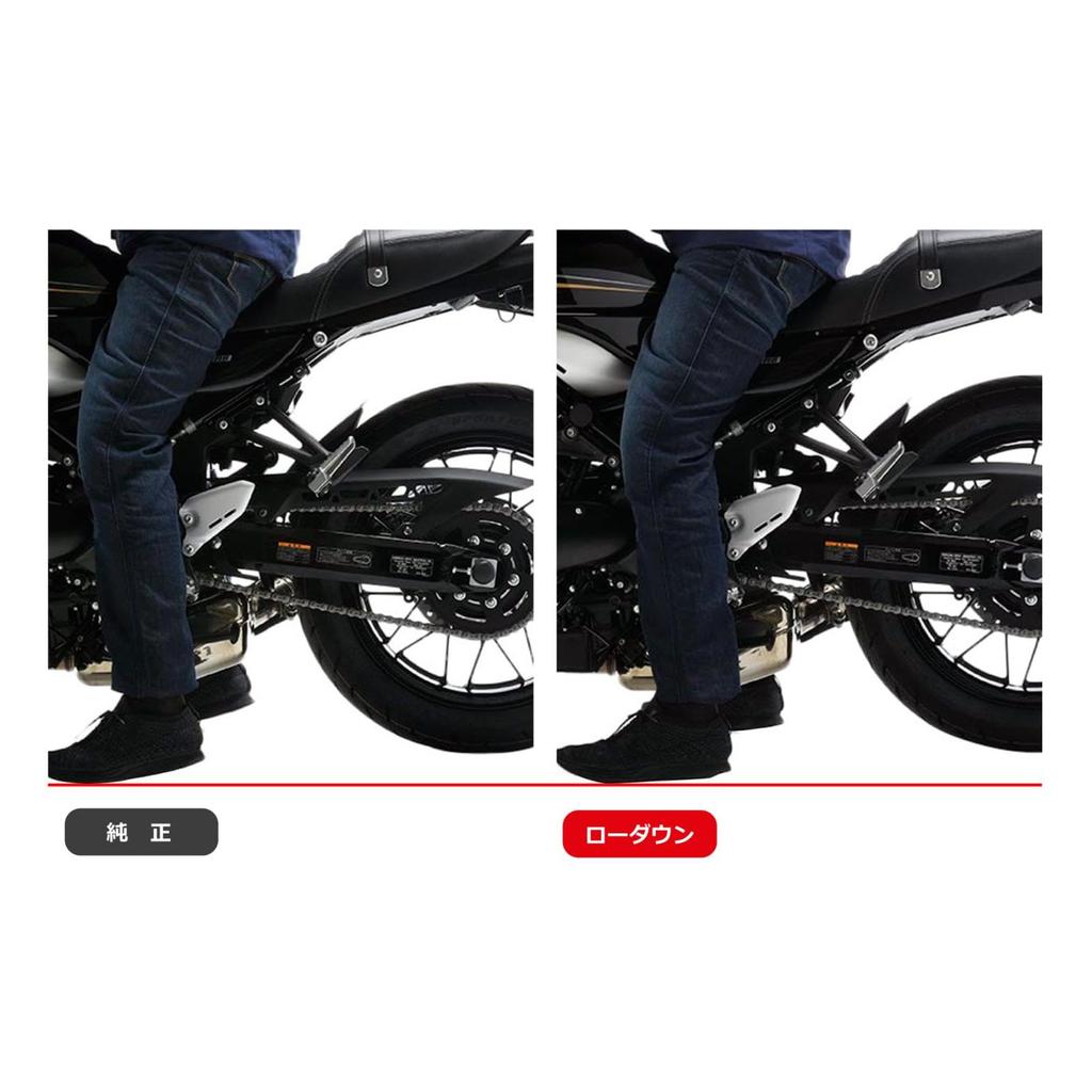 EFFEX Sänkningssats för Z900RS (2018-2024) - 20 mm sänkning, Förbättrat fotstöd, Inkluderar kort sidostöd, Svart, PHA762D-SET - Maximera OEM-körningen