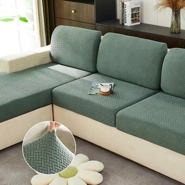 Einfarbige Jacquard-Sofasitzbezüge, elastischer Sofabezug für Wohnzimmer, weicher Möbelschutz, waschbarer Sofakissenbezug für Haustiere