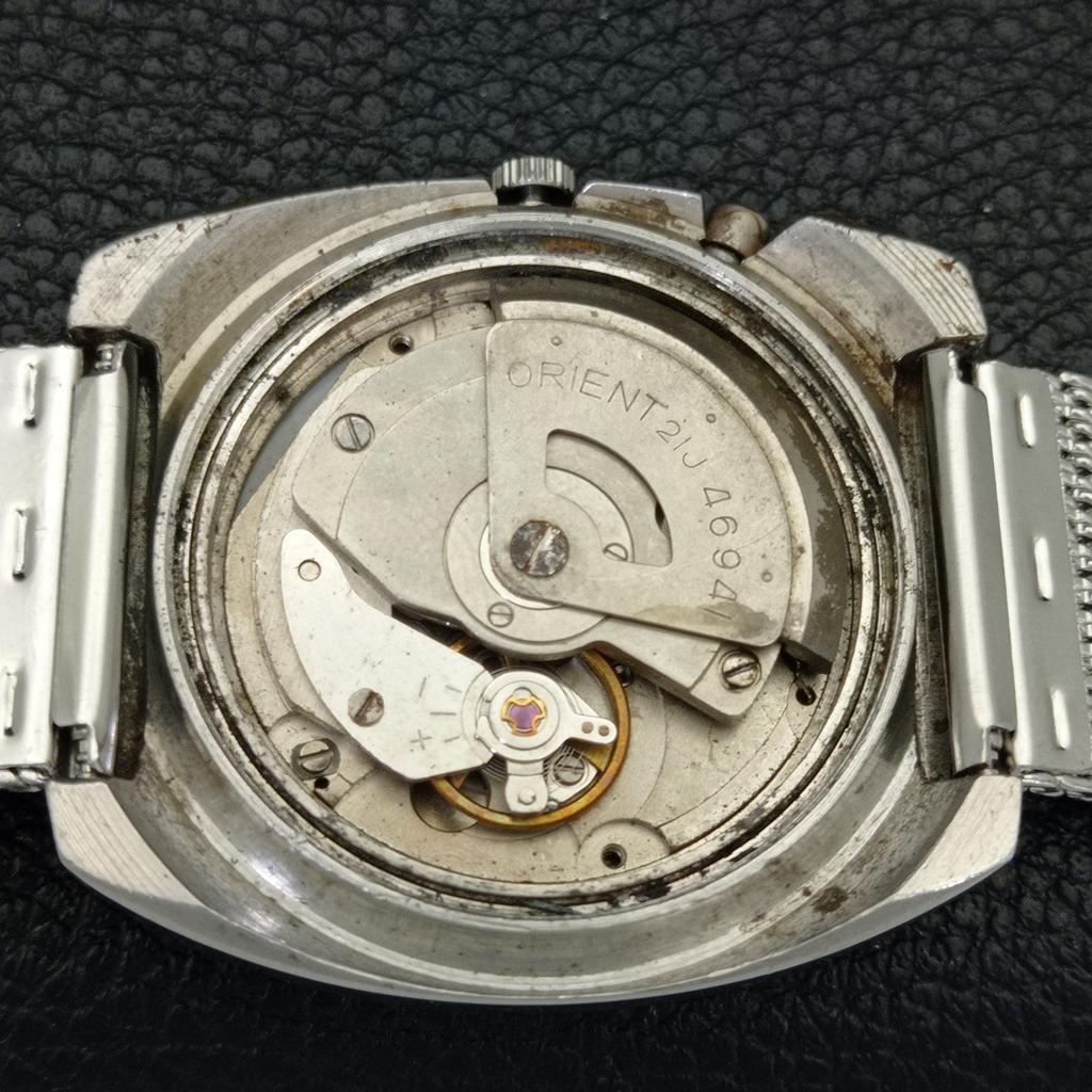 AUTOMATIC 46941 VINTAGE ORIENT JAPAN MENS BLUE COLOR DIAL WATCH a701882-5 R207-a701882