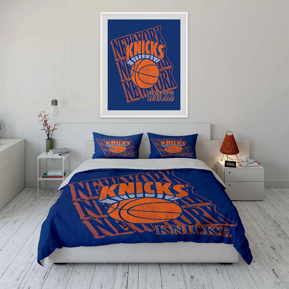 Set Biancheria da Letto New York Knicks Set Copripiumino Copripiumino Federe (1 * Copripiumino 2 * Federe, senza piumino)