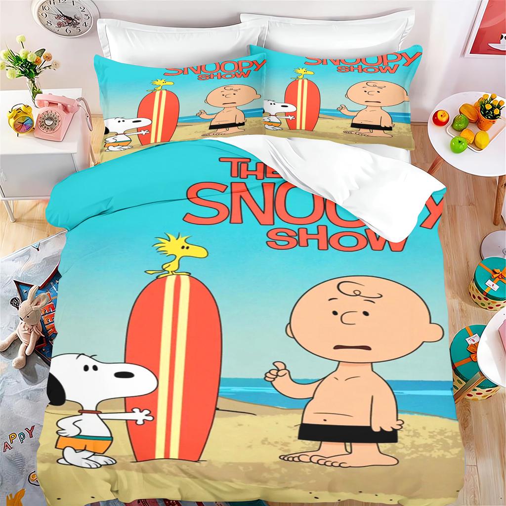 Happy Little Dog Duvet Cover Snoopy Set For Children Cartoon Anime Comforter King Size Bedding Queen And Twin,3D Printed Quilt