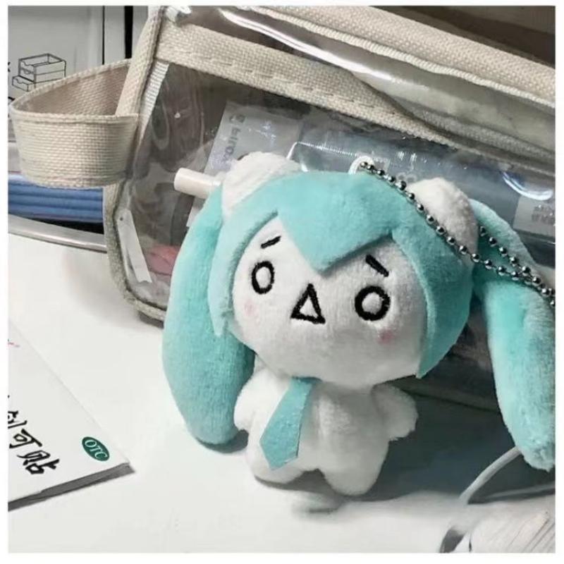 

9cm Hatsune Miku Anime Plush Keychain Kawaii Plush Backpack Charm Miku Cute Virtual Singer Bag Accessories Pendants Fans Gifts 9cm