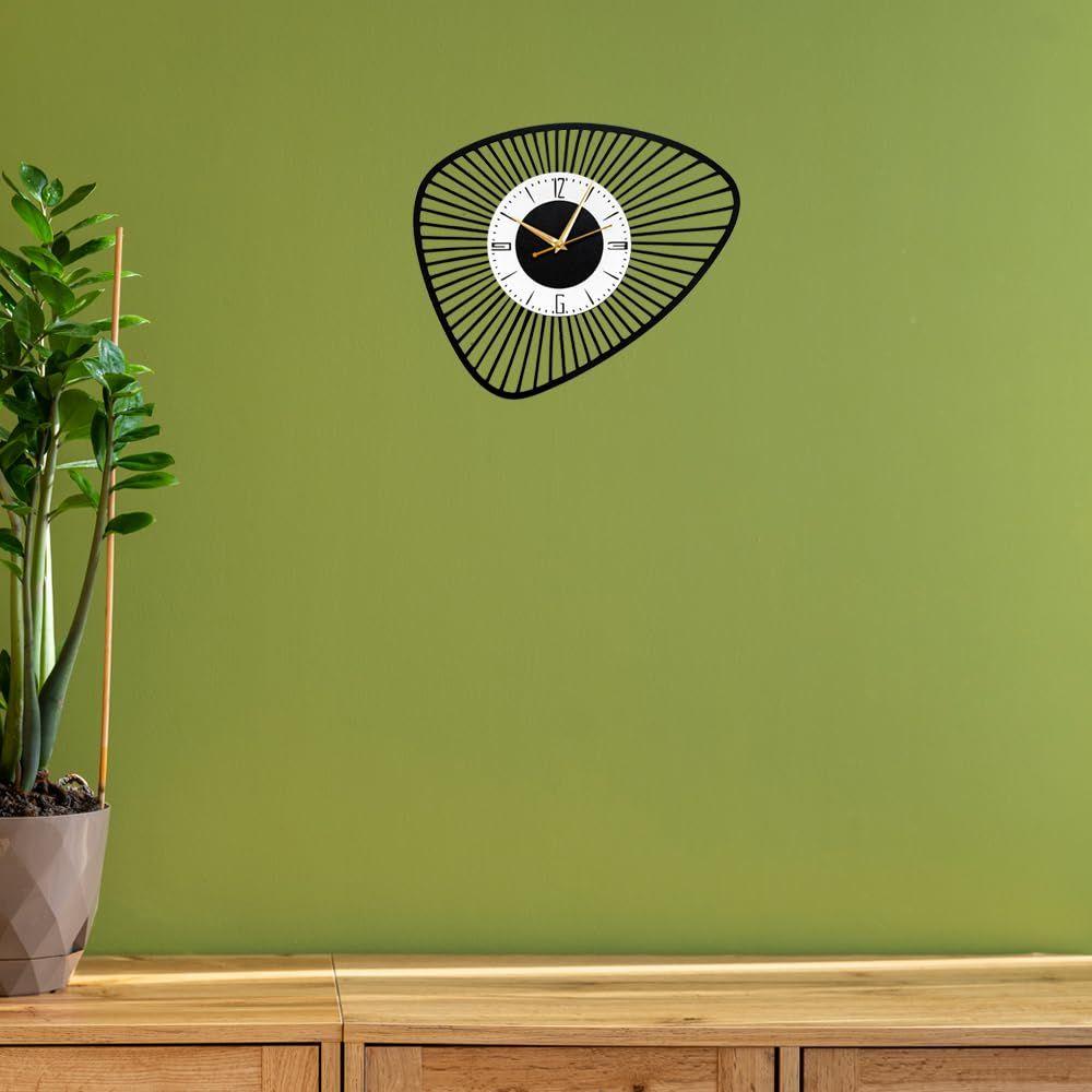 Irregular Asymmetrical Metallic Analog Wall Clock for Home, Office, Living Room, Bedroom, Kids Room & Kitchen