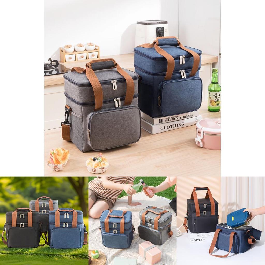 Ice Cooler Bag With Double Layer Insulation For Outdoor Picnics Travel And Food Preservation