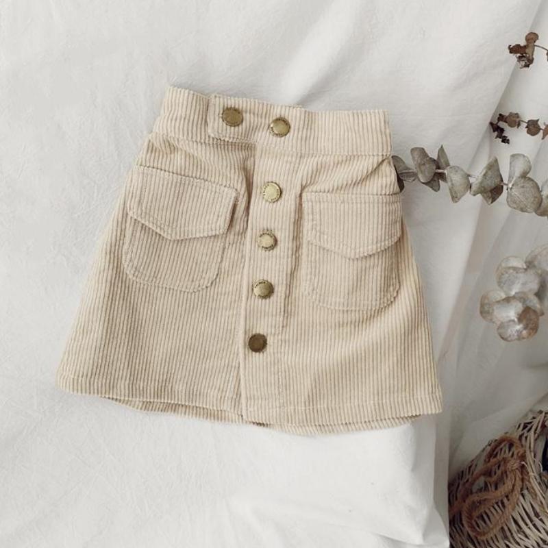 

Kids Girls Cute Cotton Skirts Beige Coffee Pocket Skirts Arrival Spring Autumn Winter Clothing Teenage Girls A-line Package Hip Skirt 150 бежевий