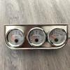 Chrome 3 in1 Triple Auto Gauge Meter Kit 52mm (8-16V Volt Meter +100-250℉ Water Temperature Gauge+ 0-100 psi Oil Pressure Meter) with Console for