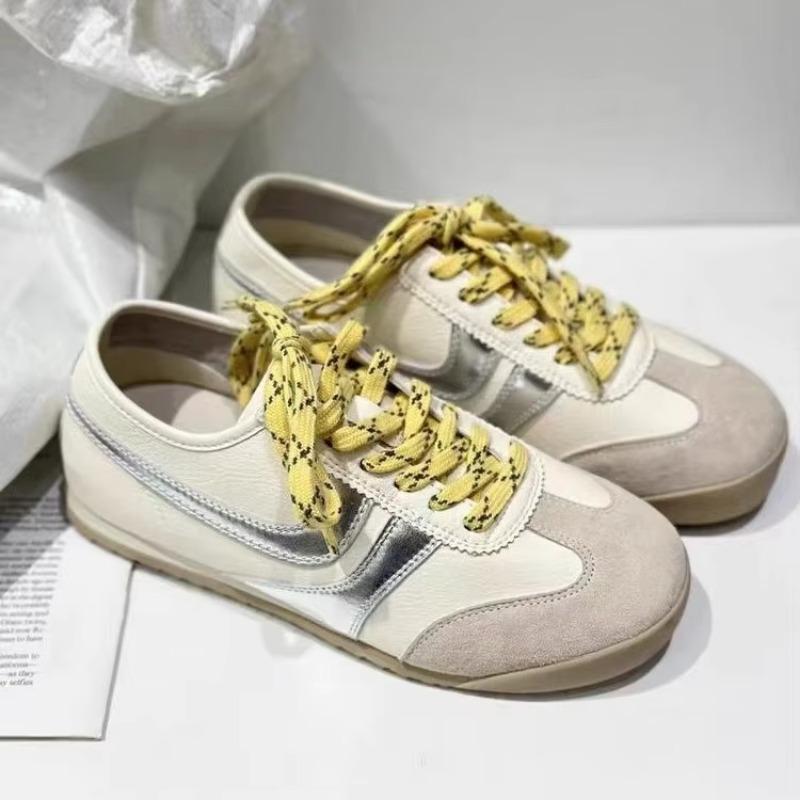 Fashion Hot Selling Women's Sneakers 2025 New Fashion  Genuine Leather Ladies Moral Training Shoes Casual Spring Flat Shoes Women