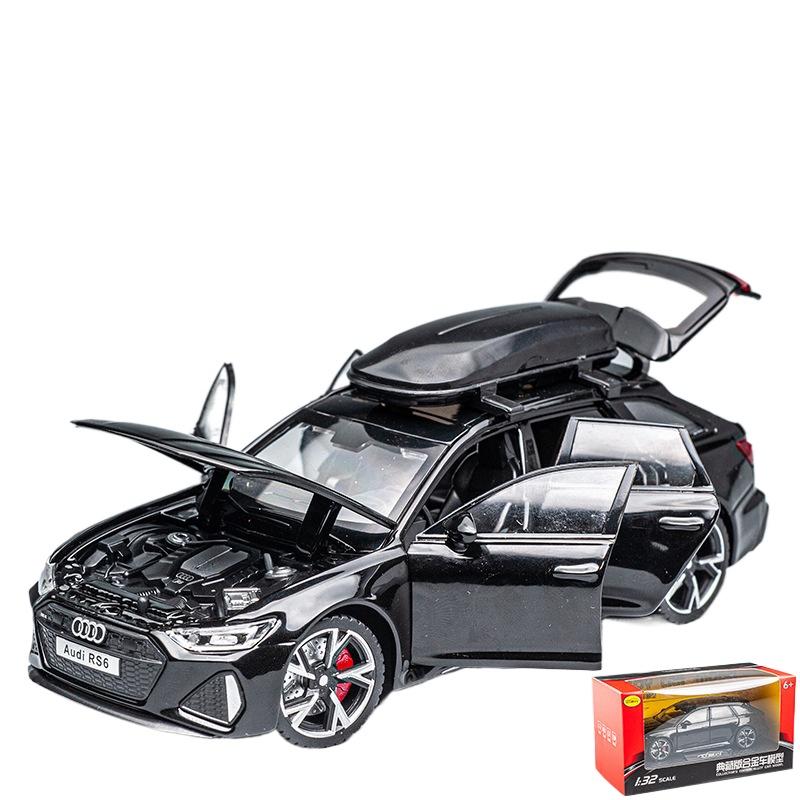 

Игрушечная модель автомобиля RS6 в масштабе 1/32 со звуком и светом, открывающиеся двери, литая модель автомобиля из сплава, коллекционная игрушка для мальчика, взрослого, праздничный подарок чёрный