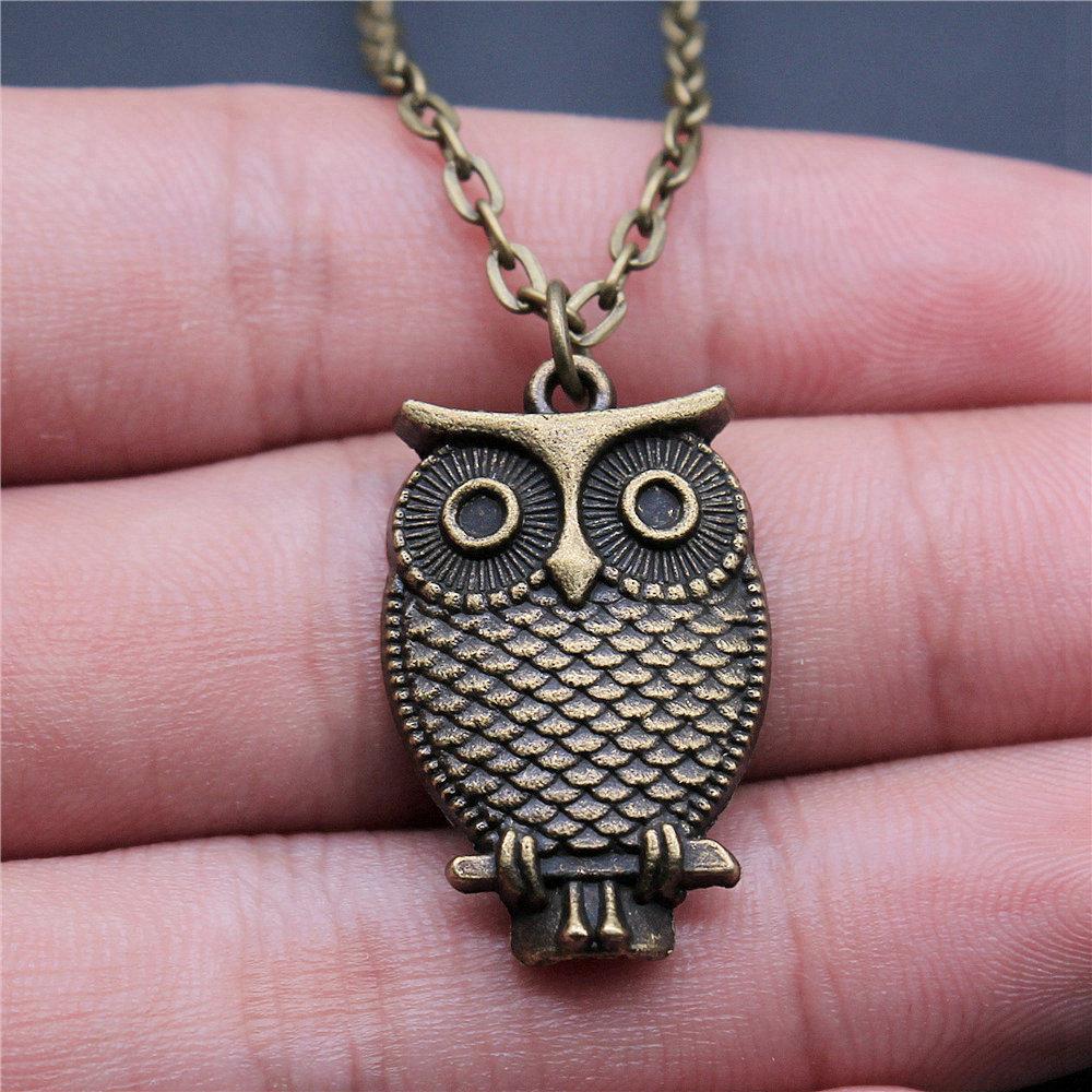 Pendentif Sagesse Hibou Aigle en Bronze Antique, Collier Collier Maman, Nouveauté Cadeau
