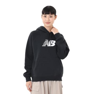 Sport Fleece Logo Hoodie Hoodie BK XL [New Balance] (Fleece Lining) (WT43524) Women's (Black)