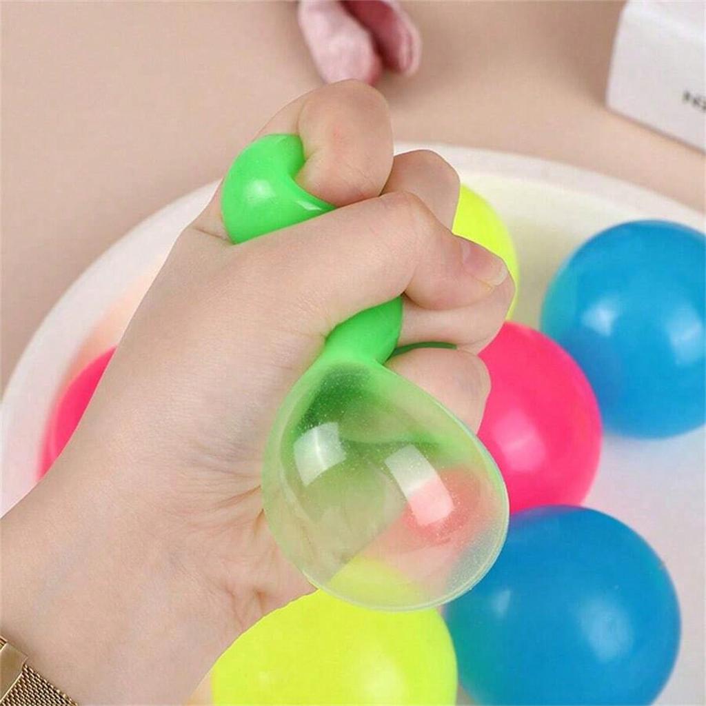 5pcs/10pcs Glow in The Dark Sticky Stress Ball Tactile Fidget Playthings ideal for Adults and Children Anxiety Relief Grip Fun Play Squeeze Toy