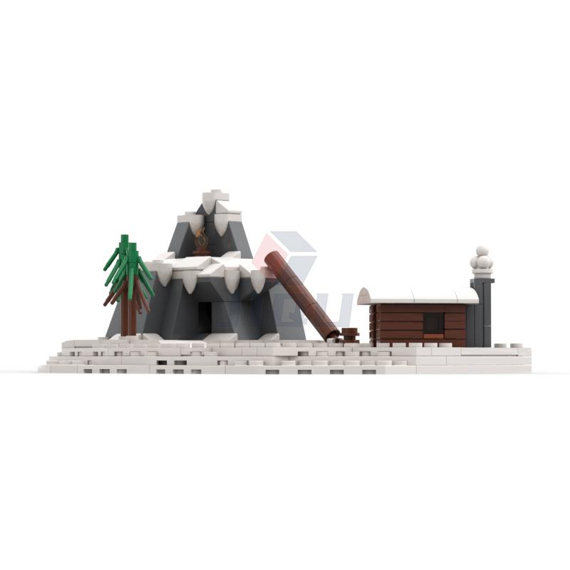 Non-Toxic Winter Mountain Landscape Model Building Blocks City Street Snow House Scene Construction Moc Bricks Diy Kid Toy Christmas Gifts