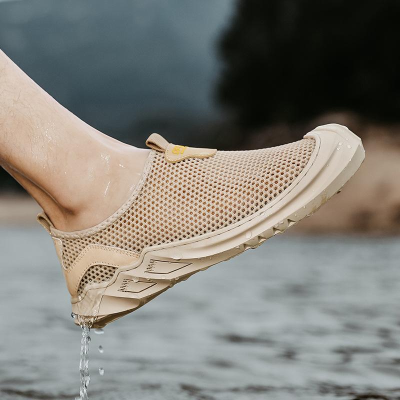 Mesh Shoes Men's New Style Summer Breathable Thin Mesh Leisure Sports Slip-on Lazy Wild Trendy Shoes