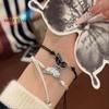 2Pcs Rope Woven Braided Bracelet Set Adjustable Splicing Design Magnetic Butterfly Bracelet Wristbands Friendship Bracelet Gifts