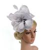 Elegant Organza Hair Drop Fascinator Hat Women Headpiece with Feather Bridal Wedding Show Race Millinery Hair Accessories