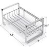 Kitchen Sink Sponge Holder, 304 Stainless Steel Kitchen Soap Dispenser Caddy Organizer, Countertop Soap Dish Rack Drainer with Removable Drain Tray
