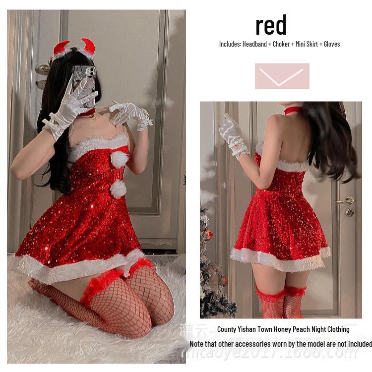 Red Christmas Bunny Cosplay Lingerie for Influencers & Streamers