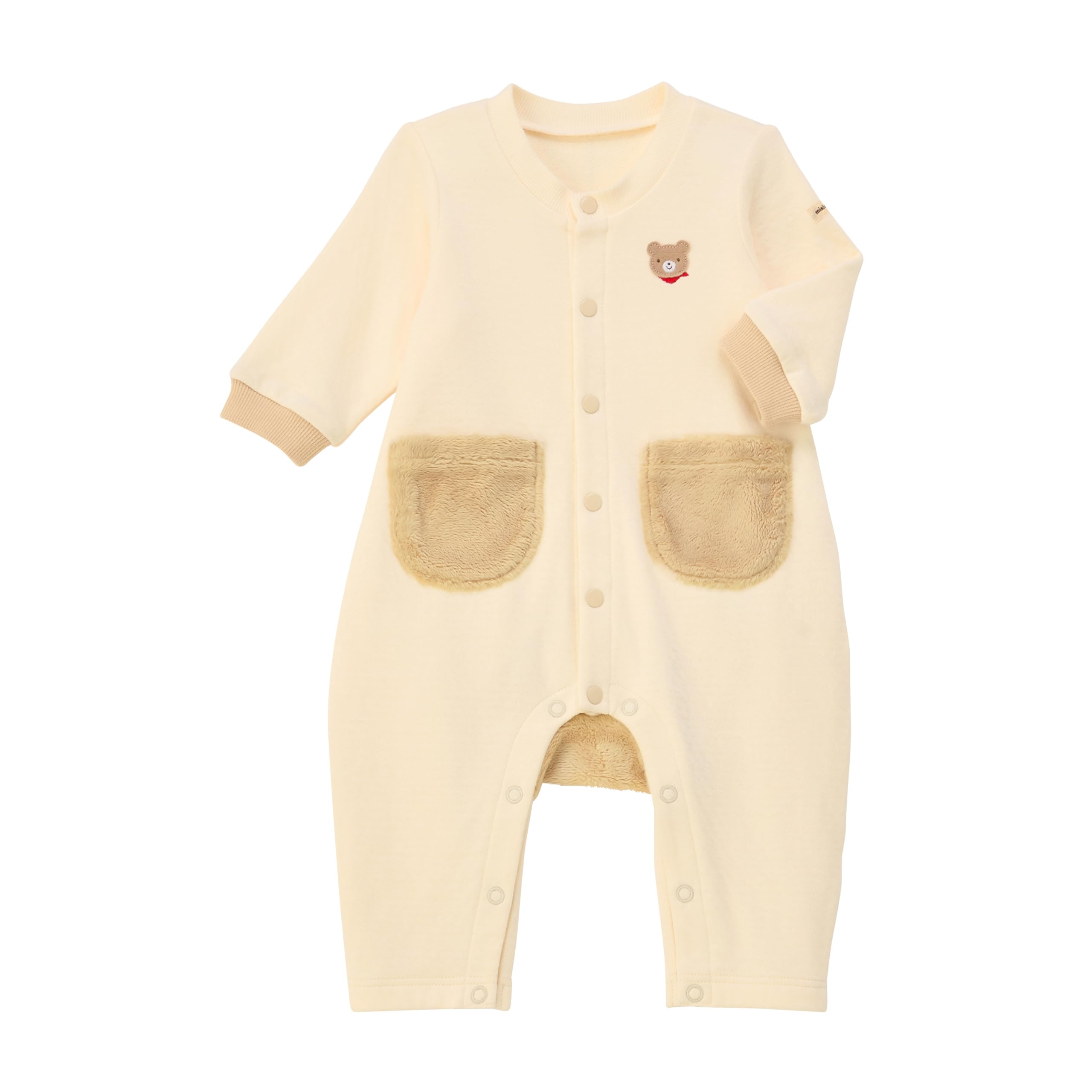 

MIKI HOUSE Long Sleeve Coverall Romper with Bear and Rabbit Suitable for Boys and Baby Model Design, Girls, Clothes, 70cm, Beige, 43-1205-140 бежевый