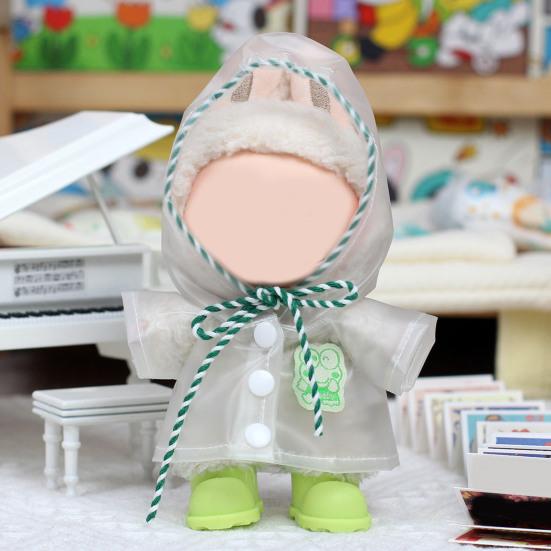 Doll Raincoat Set for 17cm La Bubu Waterproof Cape Boots Fashion Doll Outfit Doll Wardrobe Essentials