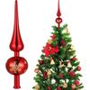 Gadpiparty Christmas Tree Toppers Vintage Plastic Tree Finals Metallic Tree Ornament Decorative Tree Topper for Xmas Holiday Decorations Red