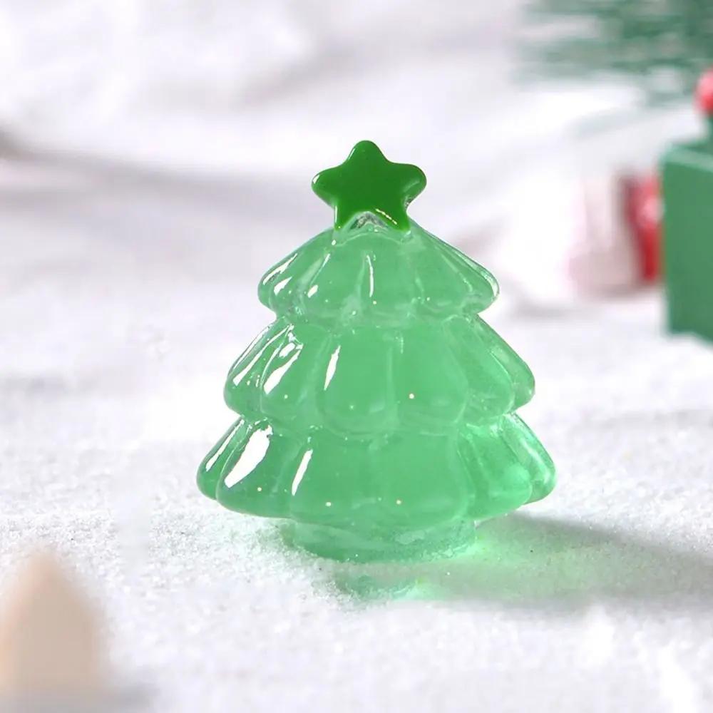 1Pc Cartoon Luminous Tree Noctilucent Glowing Miniature Statue Mini Micro Landscape Glow-in-the-dark Leaflet Christmas Tree