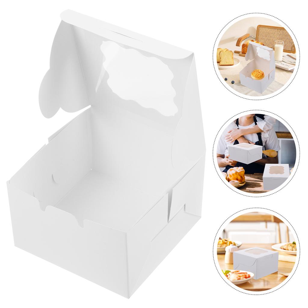 Biscuit Box Bakery Boxes Cake Transport Container Kraft Paper Small Pastry Cupcake Stand