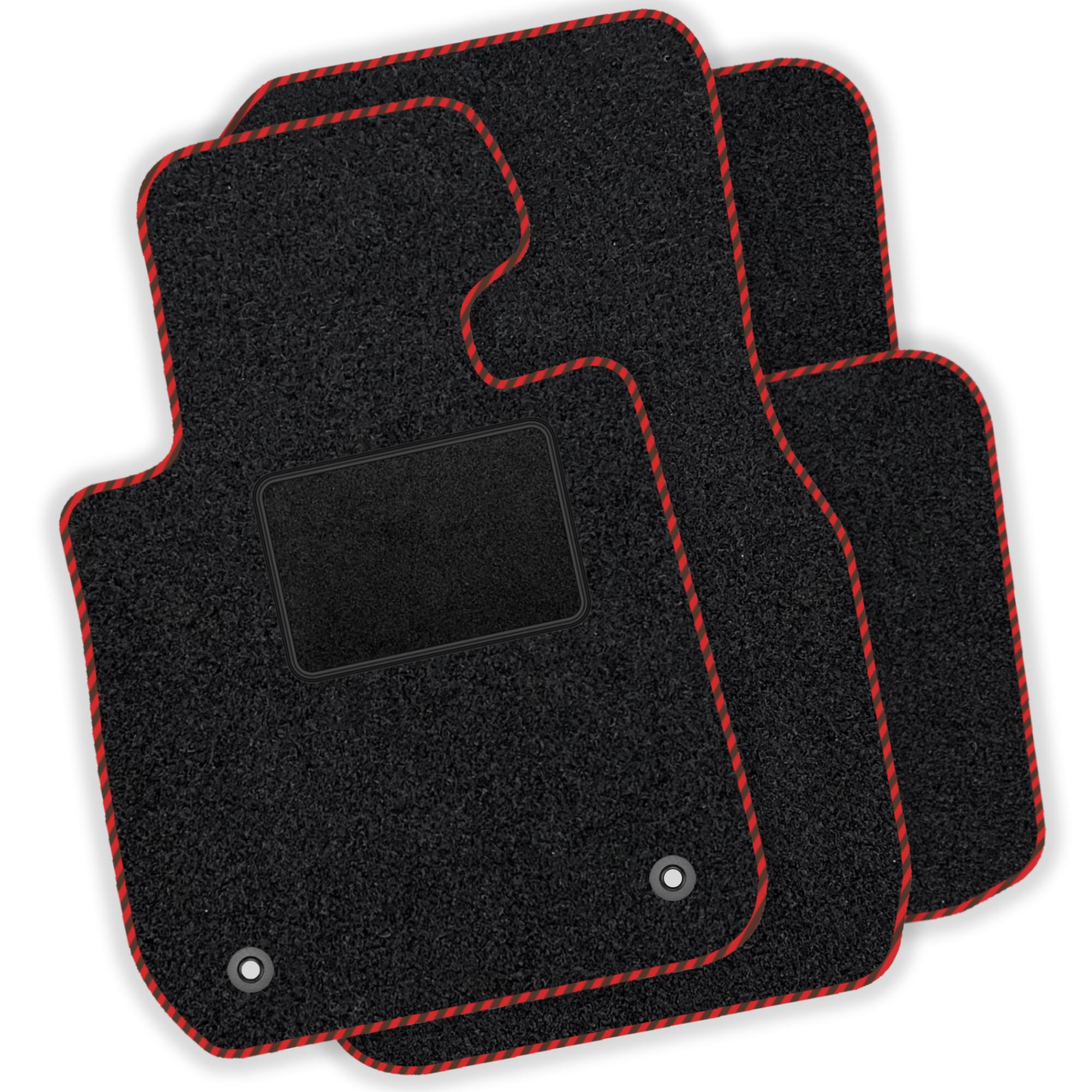 Velours Autovloermatten Set voor BMW 3 Serie E46 Sedan/Touring/Coupe/Compact 1998-2004, Zwarte Randafwerking rood