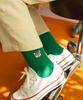 Seunuji Fem - Red Panda Face Embroidered Socks (Natural Green)