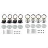 28GC 4 Sets Tie Down System Round Tie Down Anchors Point with Round Rings for Truck Beds or Trailer to Tie Down ATV