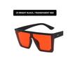 (red) Lebanghui New Trend Large Frame One-Piece Uv400 Sunglasses Street Shooting Male/Female Sunglasses Retro