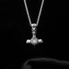 Hip Hop Thors Hammer Schmuck Halskette Wikinger Symbol Titanstahl Herren Anhänger Halskette