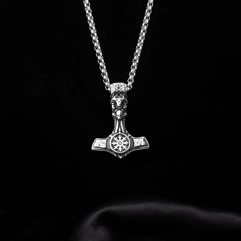 Hip Hop Thors Hammer Schmuck Halskette Wikinger Symbol Titanstahl Herren Anhänger Halskette
