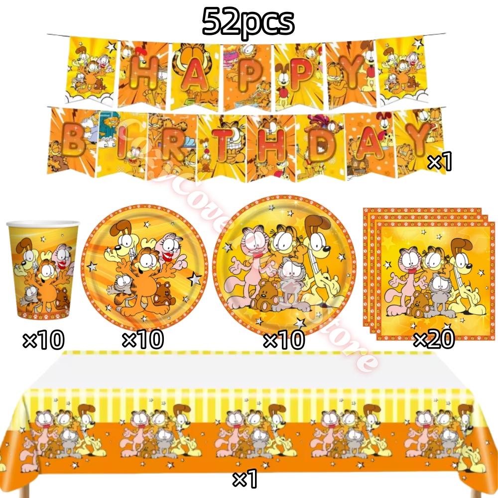 Articoli Decorativi per Festa di Compleanno Gatto Carino Stoviglie Topper per Torta Palloncini G-Garfieldes Stendardo Sfondo Festa per Bebè Bomboniere per Feste Bambini
