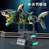 Sea Life Mechanical Shark Building Set Shark Building Blocks Set with Display Stand and Lights Block Gift for Kids and Adults