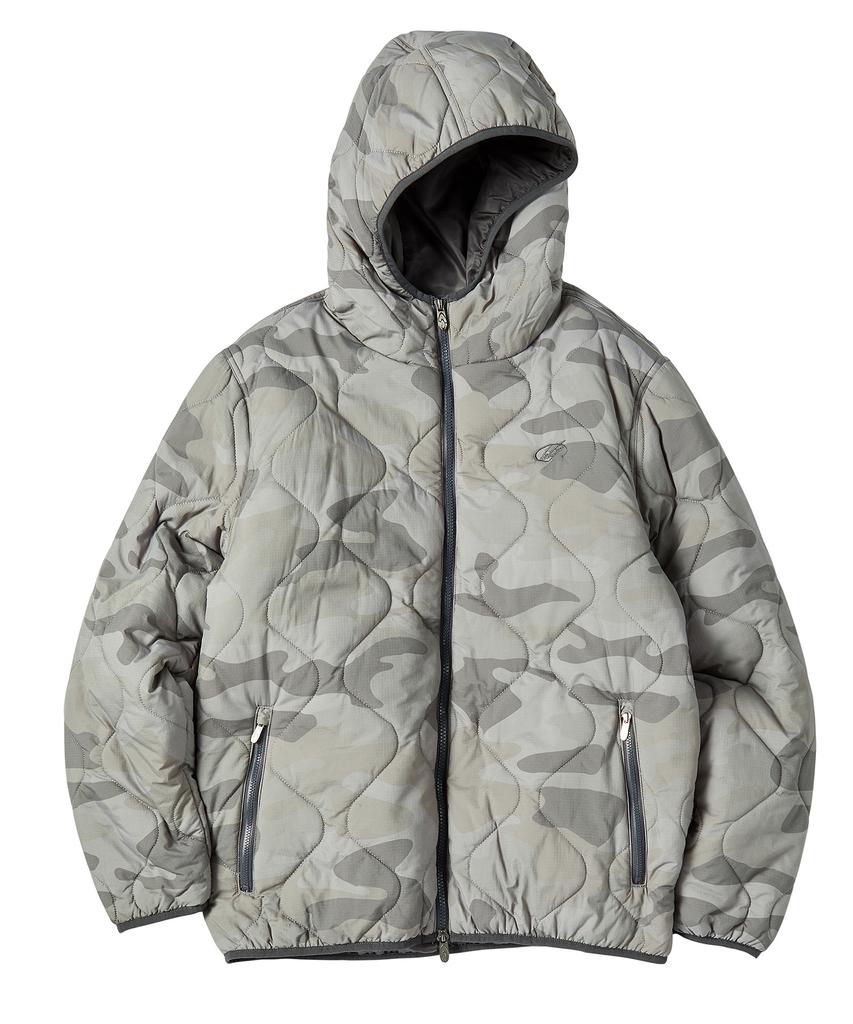 Travel Camo Light Quilted Jacket Grey
