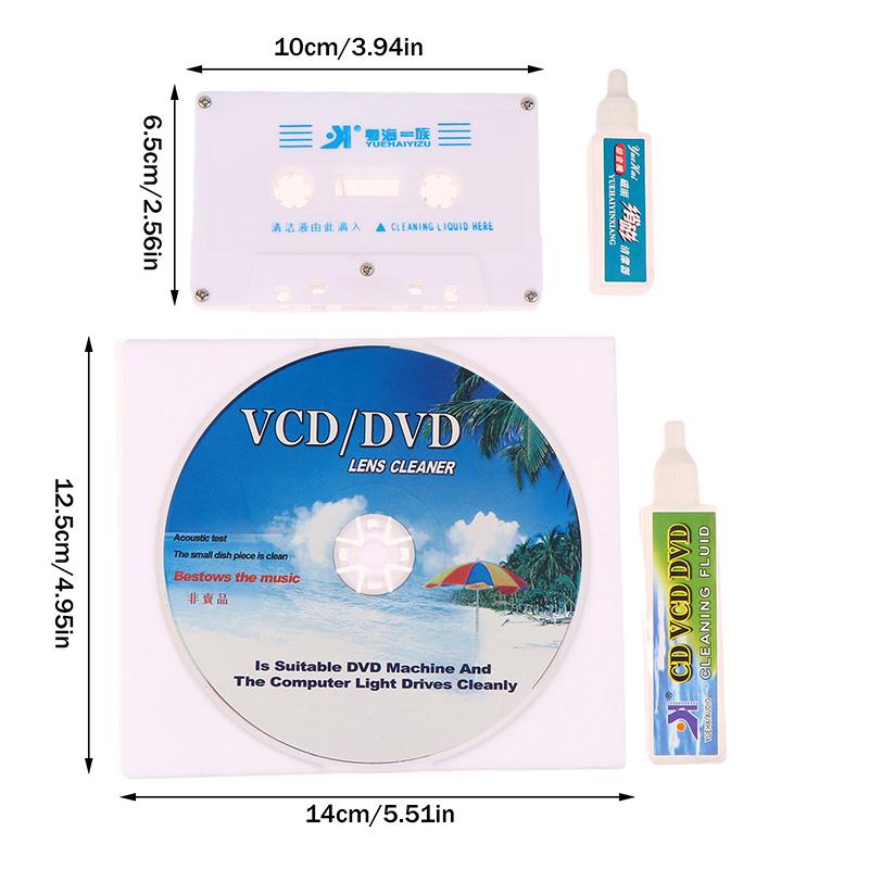 CD VCD DVD Player Lens Cleaner Audio Cassette Tape Head Cleaner Demagnetizer Audio Cassette Tape Player Wet/dry Head Cleaner