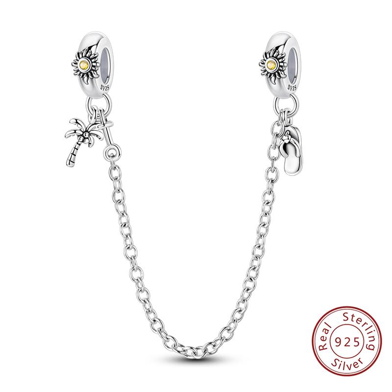 Girl New Stars Safety Chain Clip Charms Metal Key Locks Pendent Fit Original Bracelets Make Your Own Festival Accessory Elegant Fashion Beautiful