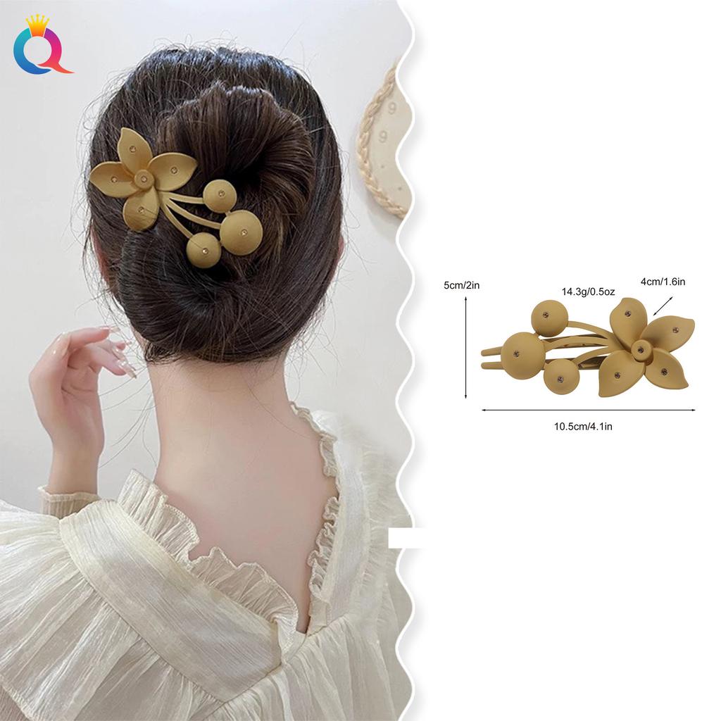 Clame de păr elegante cu flori mate și diamant, agrafe de păr mate pentru femei fete păr creț, accesorii de păr simple tip cioc de rață